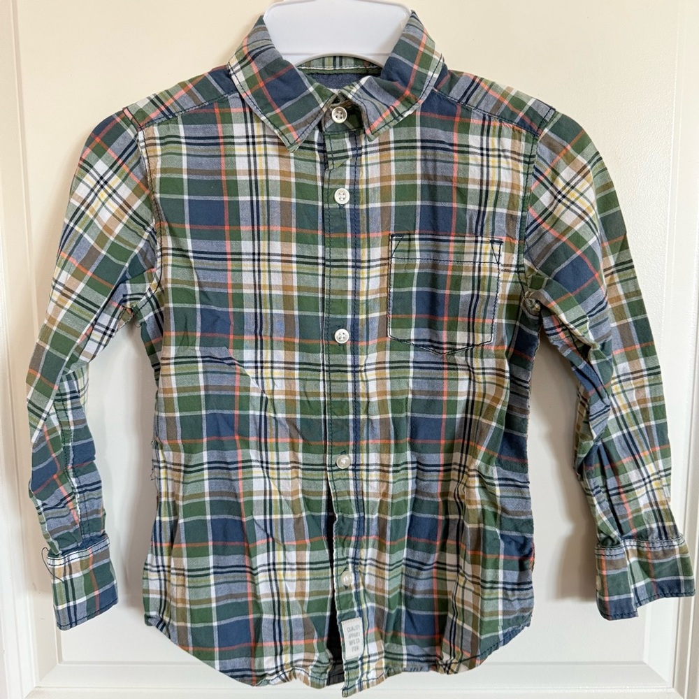 Carter's Green and Blue Plaid Button Down Shirt
